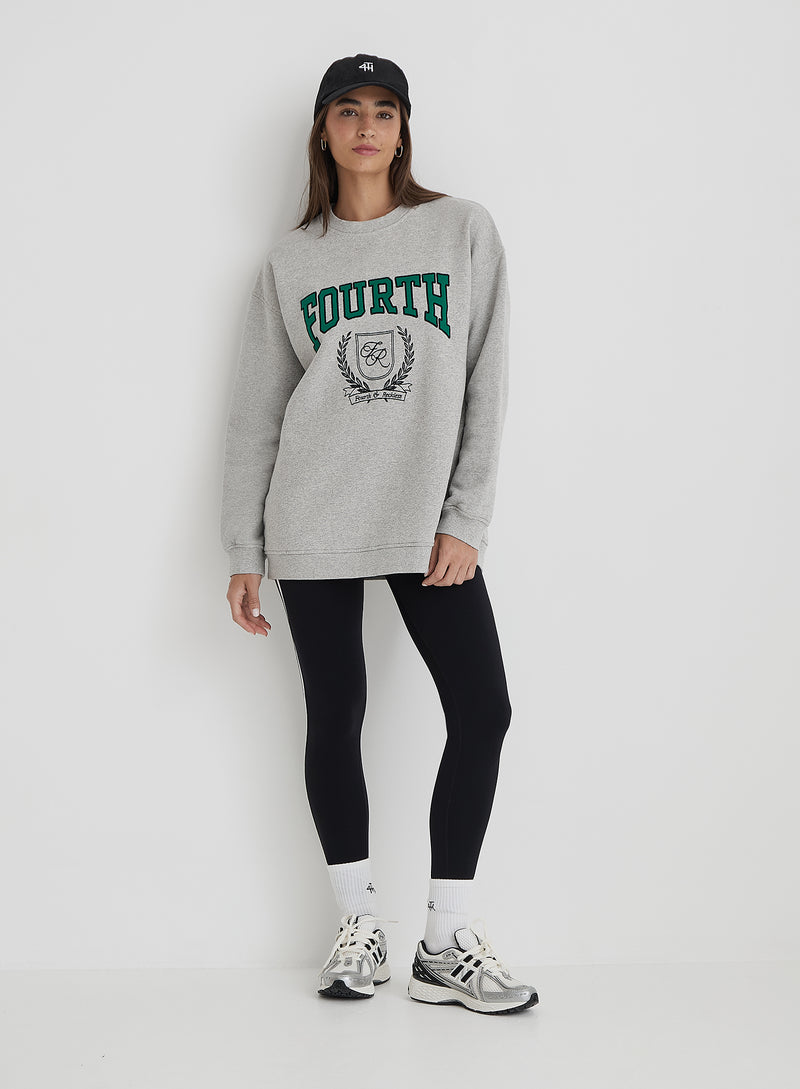 Grey Fourth Varsity Oversized Sweatshirt- Arlo