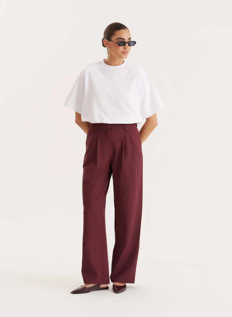 Burgundy Tailored Trouser-Maggie