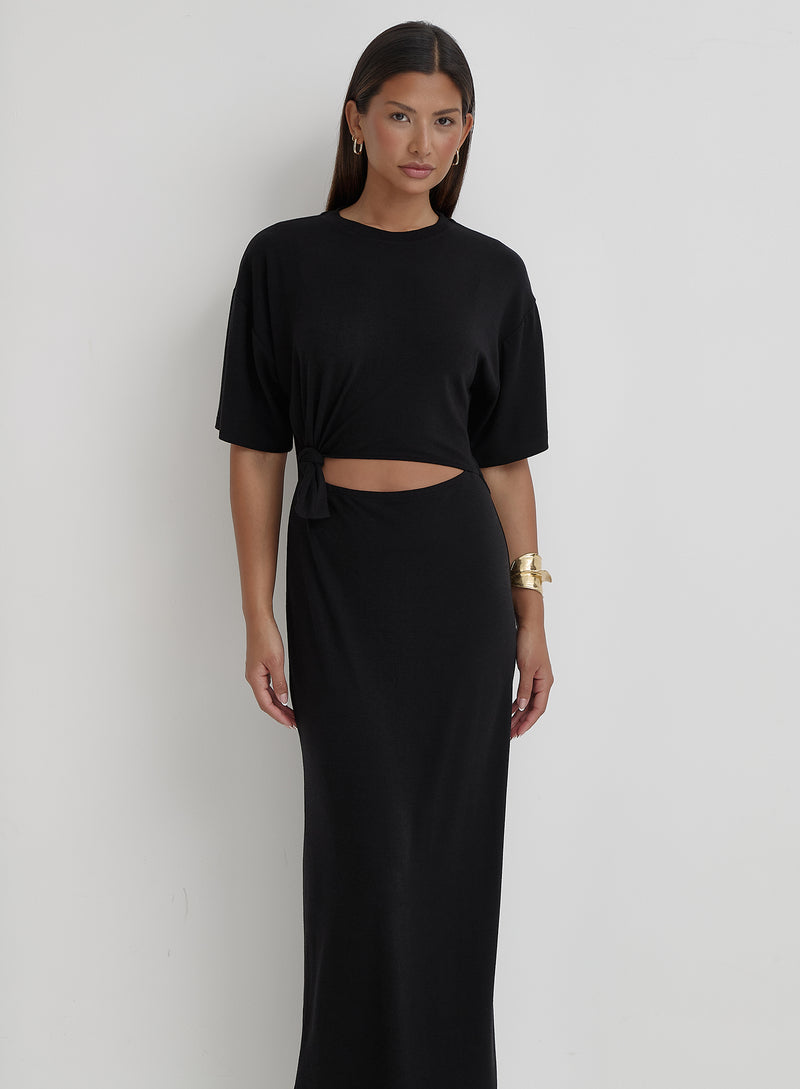 Black Cut Out Maxi Dress- Summer