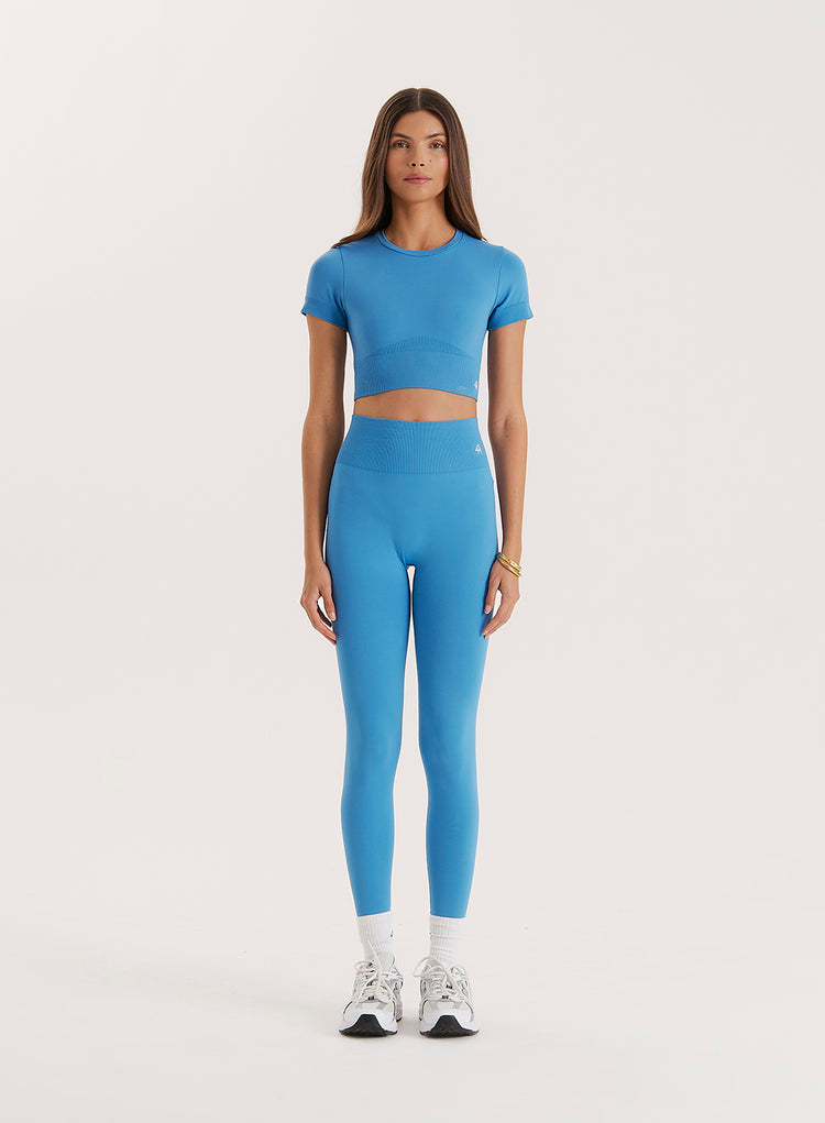 Blue Sculpting Seamless Gym Leggings- Tyler