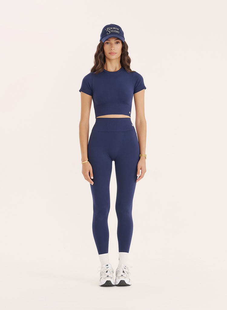 Navy Sculpting Seamless Gym Leggings- Tyler
