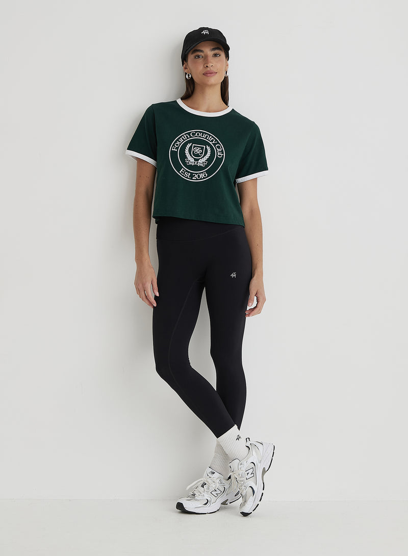 Green Fourth Country Club Cropped T-Shirt- Davidson