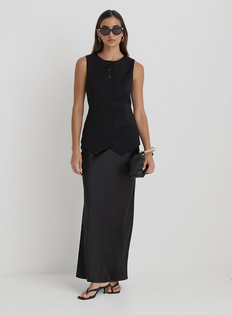 Black Tailored Waistcoat- Briella