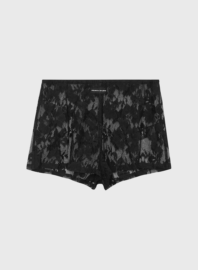 Black Lace Pyjama Short - Virgo