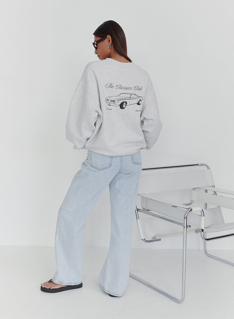 Grey Graphic Print Sweatshirt- Ashton