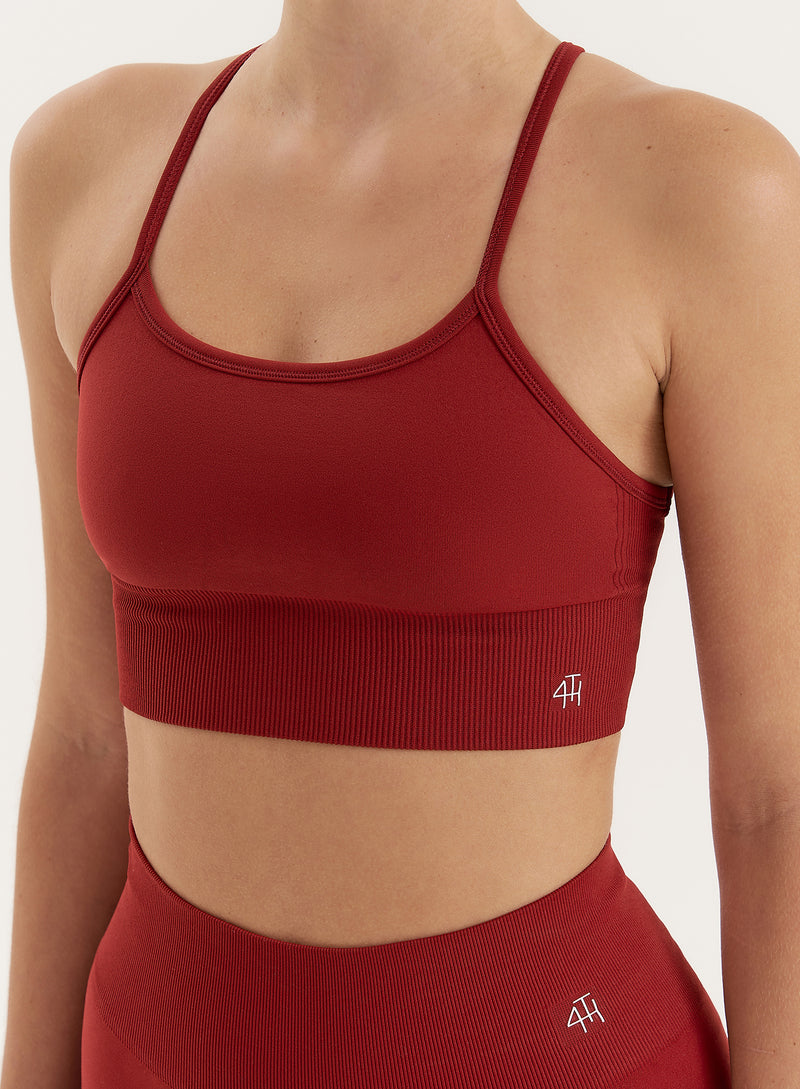 Red Racer Back Seamless Sports Bra- Jenna