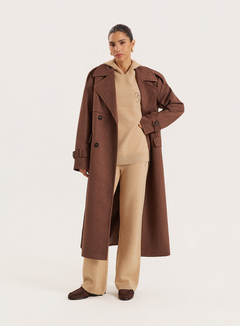 Camel Knitted Fourth Studio Wide Leg Trousers- Jackson
