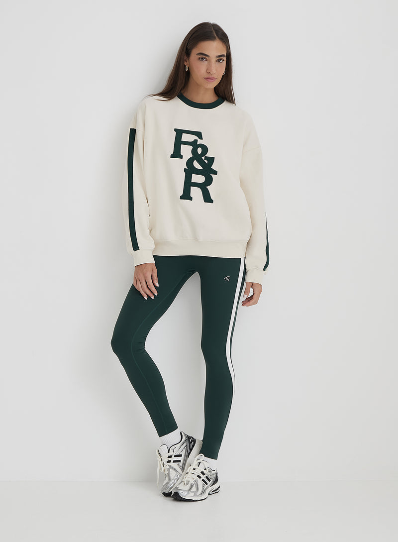 Cream F&R Branded Relaxed Sweatshirt- Sloane