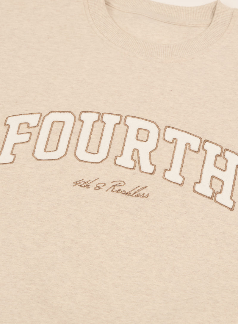Oatmeal Fourth Slogan Sweatshirt