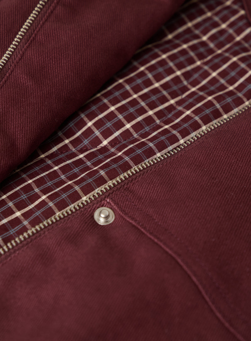Burgundy Front Pocket Barn Shacket- Sutton