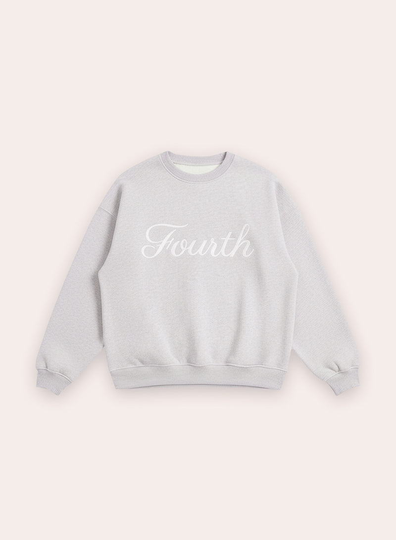 Light Grey Fourth Script Slogan Sweatshirt