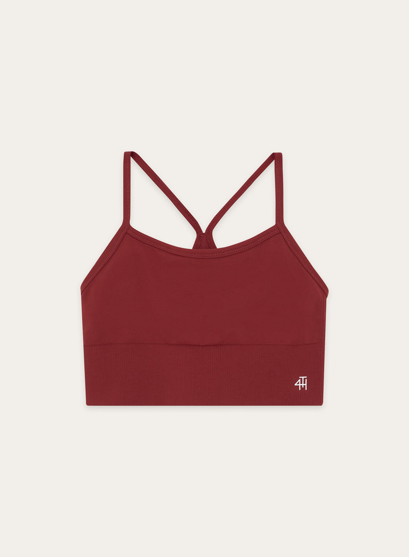 Red Racer Back Seamless Sports Bra