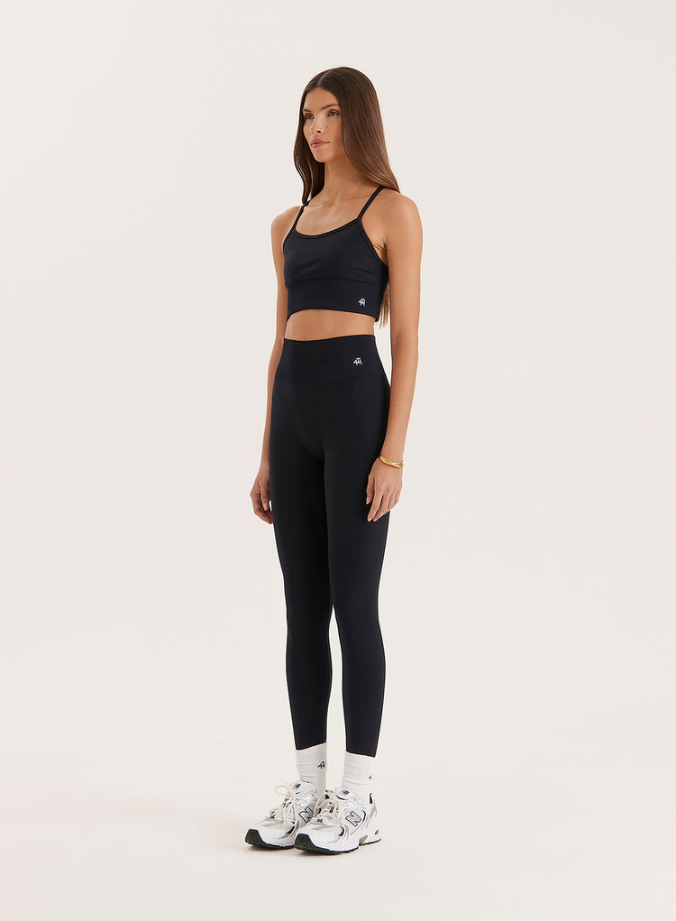 Black Racer Back Seamless Sports Bra- Jenna