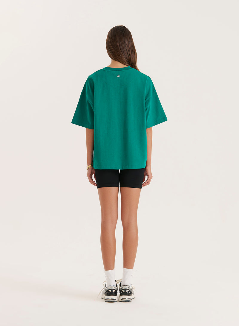 Green Sports Club Slogan Oversized T-Shirt- Estelle