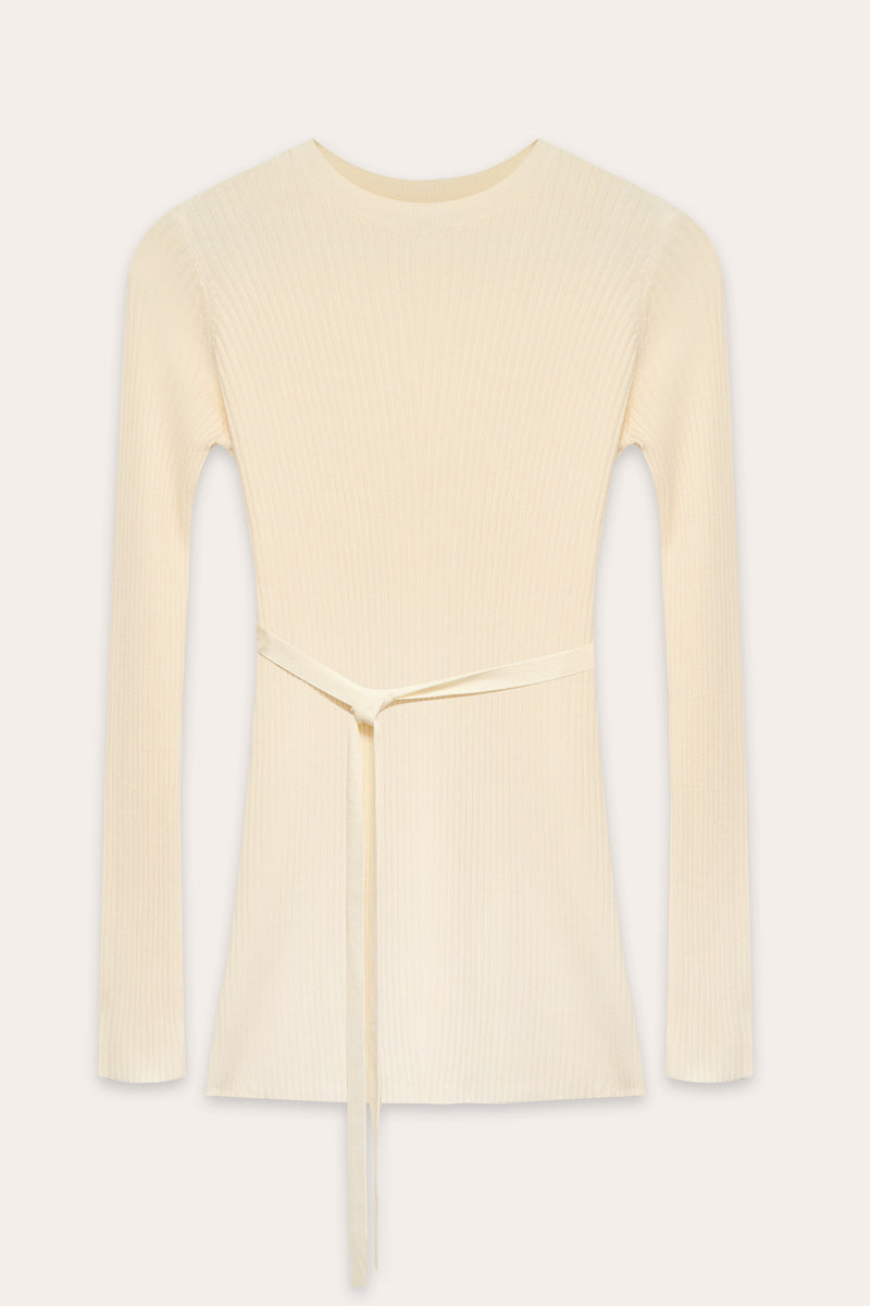 Cream Knitted Top-Louie