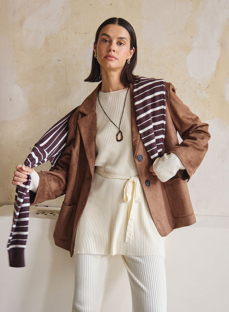 Cream Knitted Top-Louie