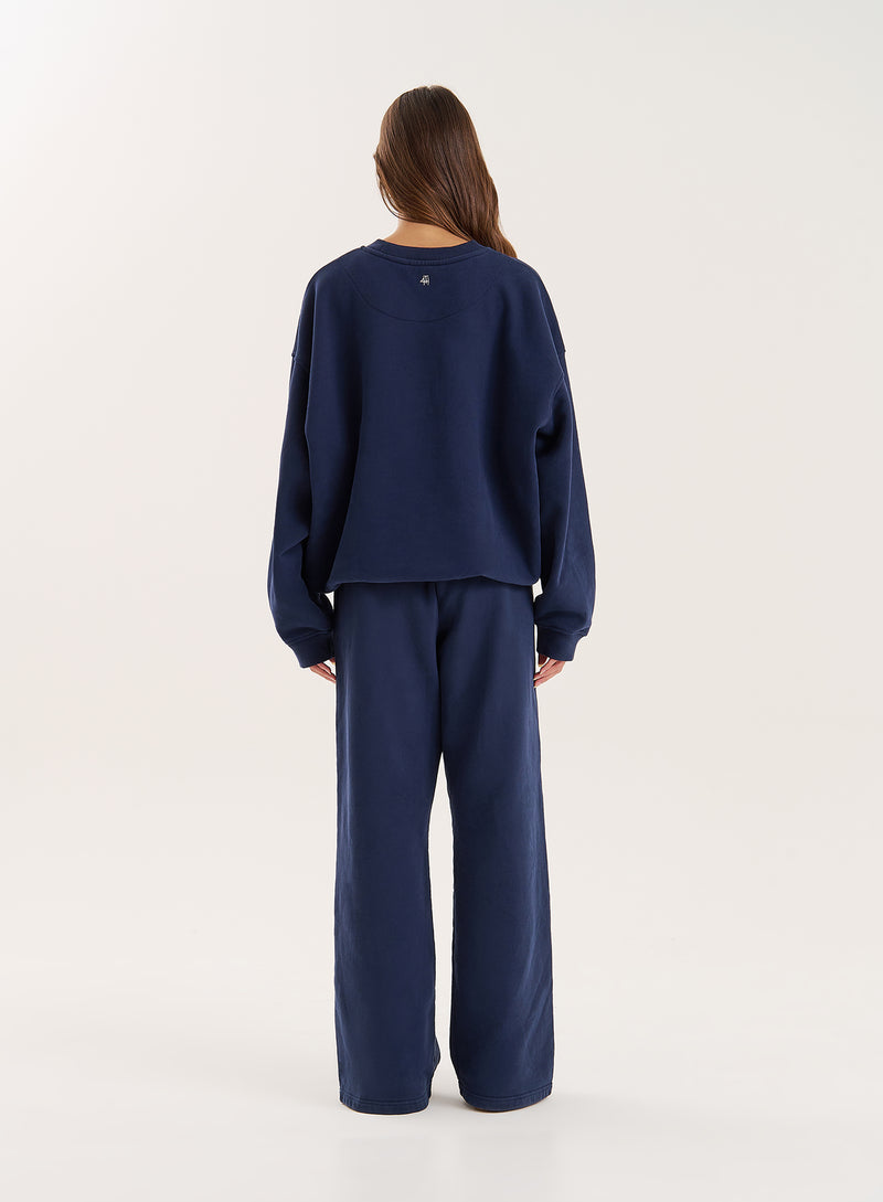 Navy Fourth Embroidered Branded Sweatshirt- Leon