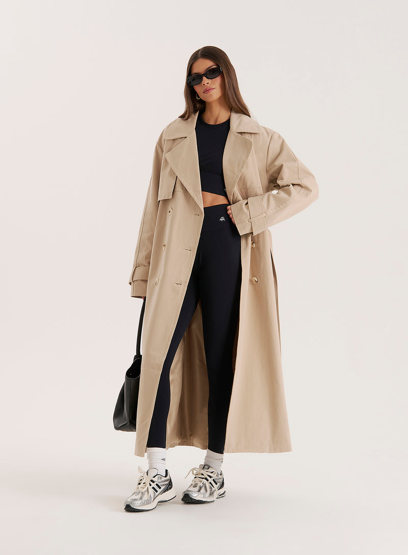 Beige Belted Trench Coat- Tabi