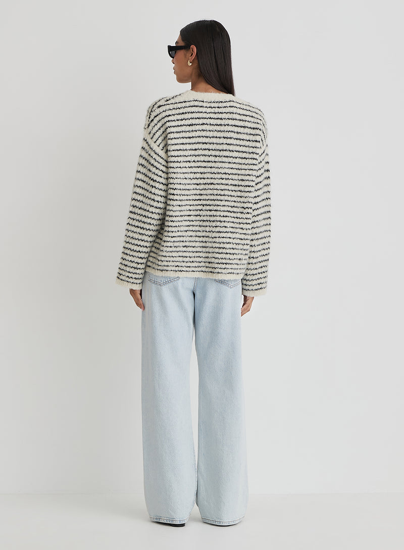 Stripe Oversized Brushed Knit Jumper- Eli