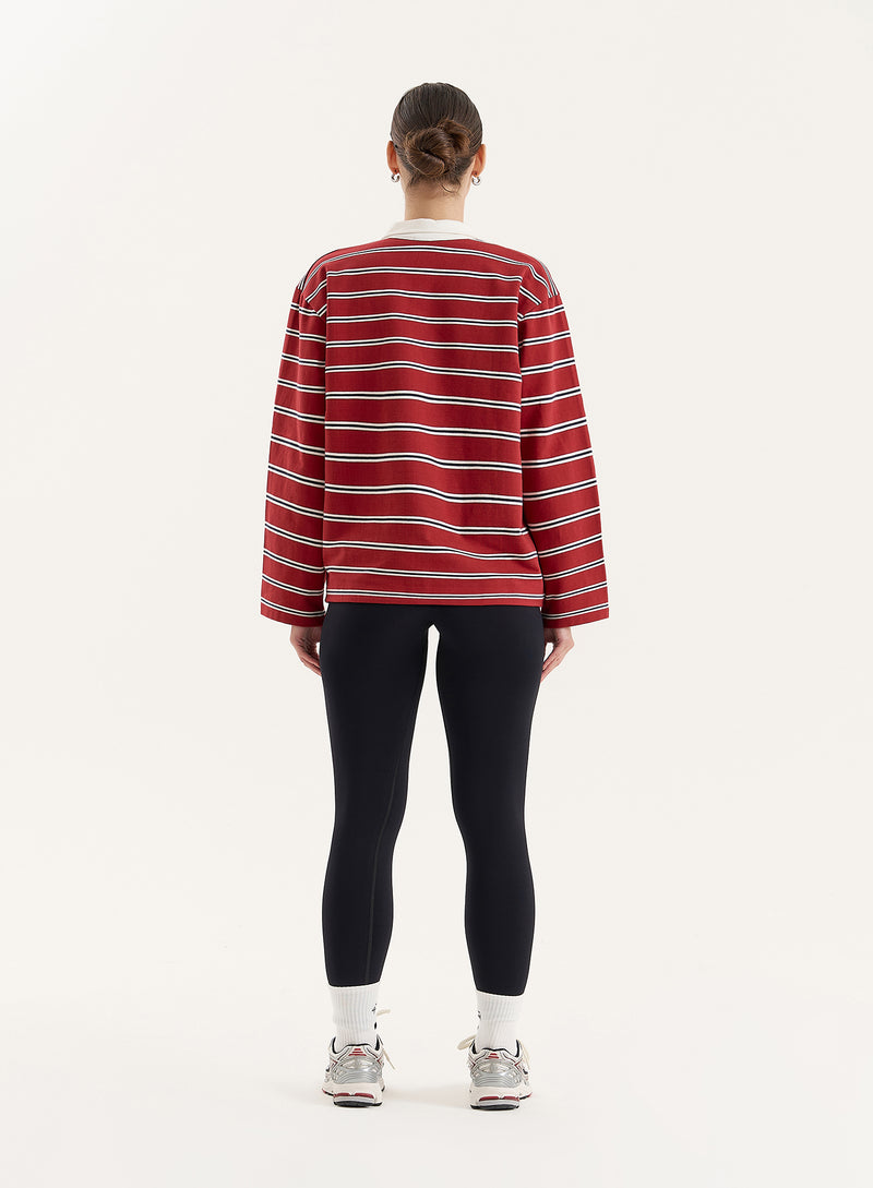 Multi Stripe Oversized Rugby Top- Alicia