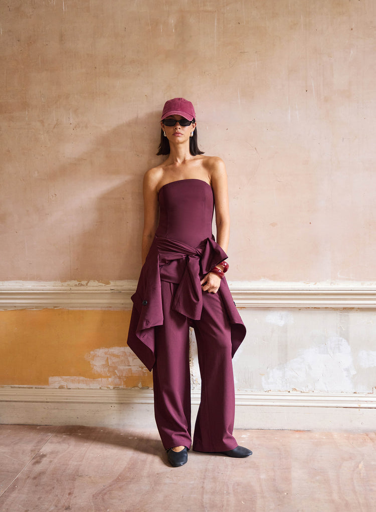 Burgundy Tailored Trouser-Maggie