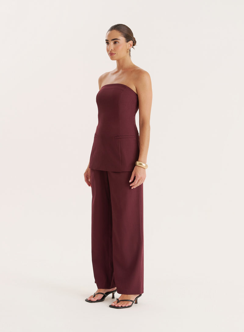Burgundy Tailored Corset-Maggie