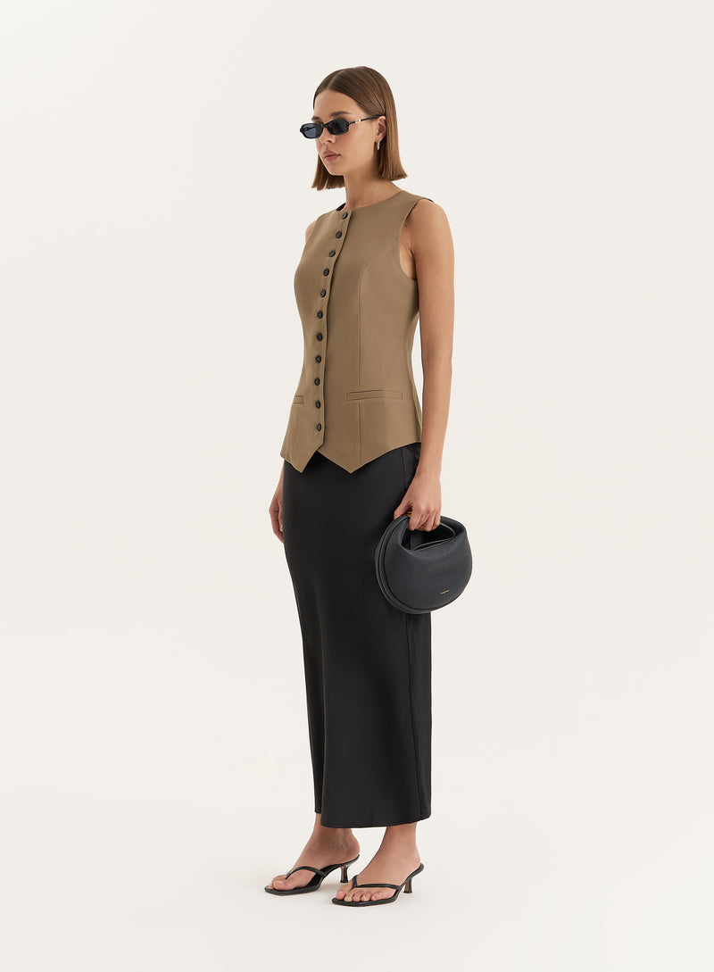 Olive Tailored Waistcoat- Briella