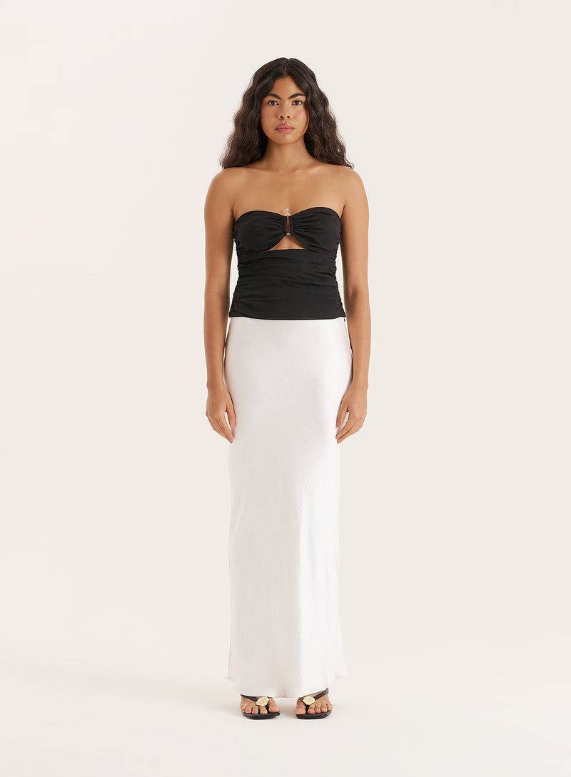 Black Cut Out Gold Hardware Bandeau Top- Sally