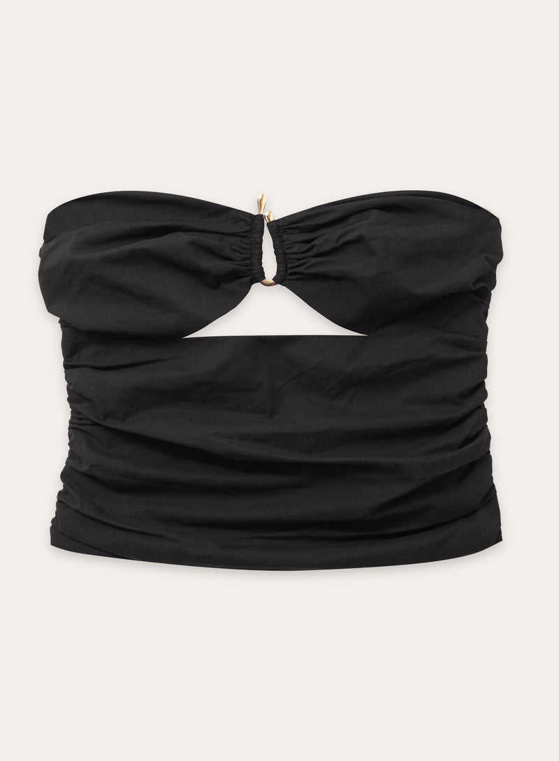 Black Cut Out Gold Hardware Bandeau Top