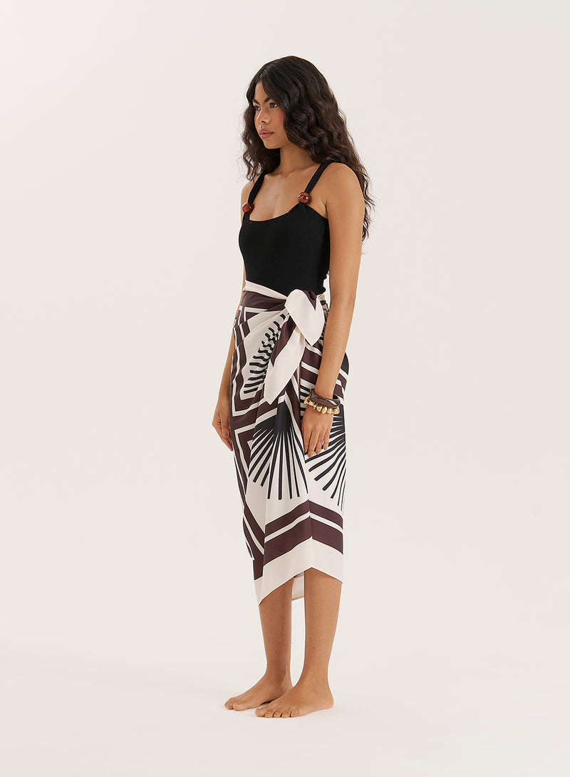 Abstract Print Sarong- Aura