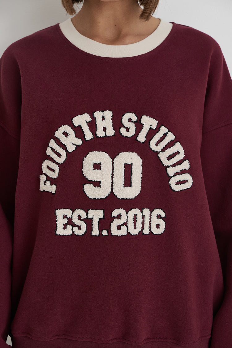 Burgundy Fourth Studio Relaxed Oversized Sweatshirt- Davis