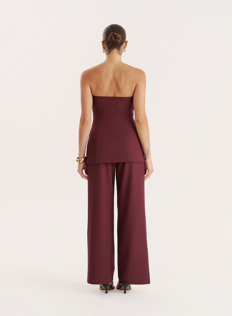 Burgundy Tailored Corset-Maggie