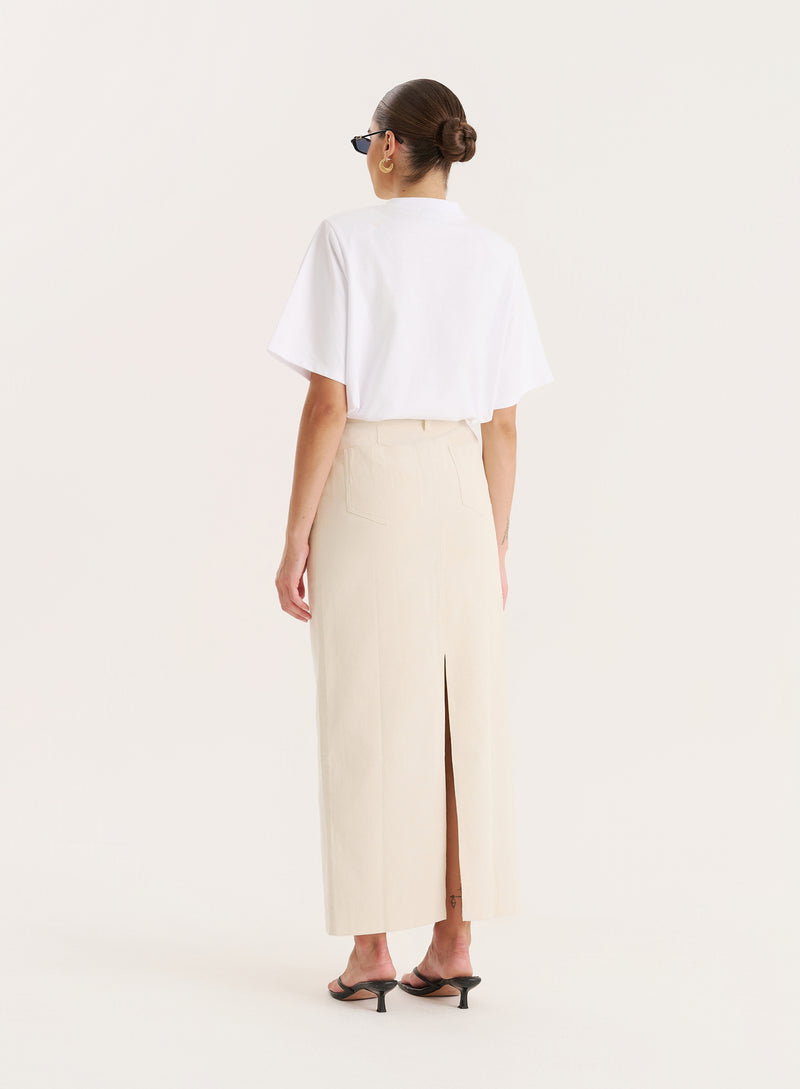 Cream Corduroy Skirt-Petra