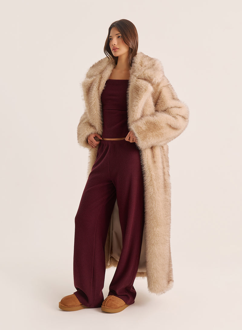 Dark Red Knitted Trousers