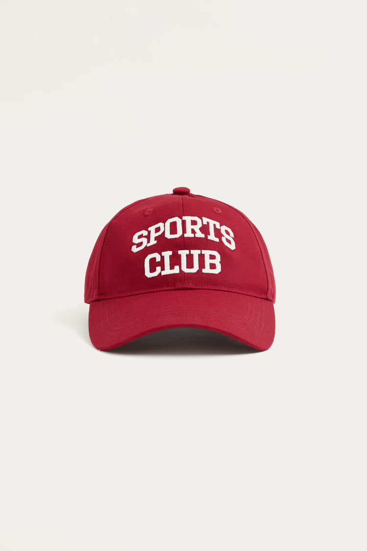 Red Sports Club Embroidered Cap