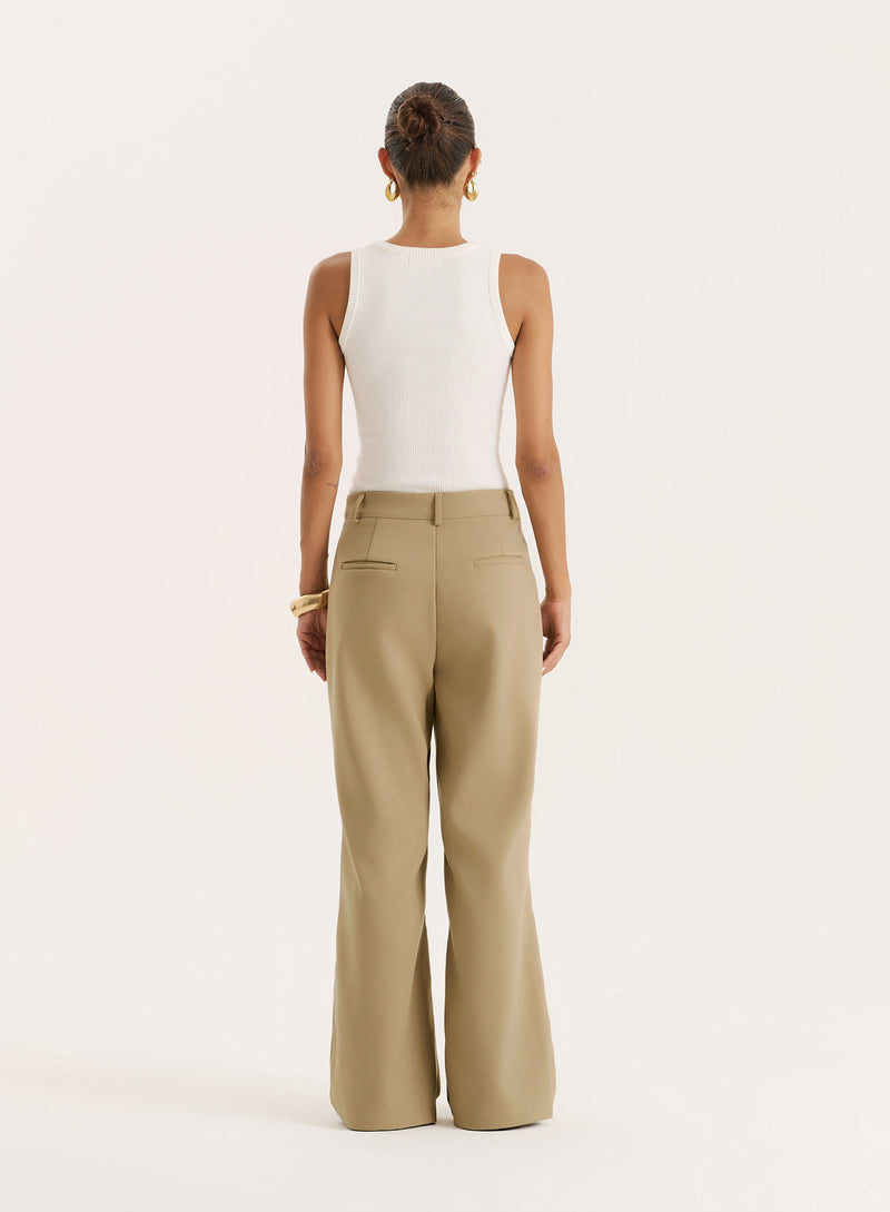 Camel Tailored Wide Leg Trouser- Reese