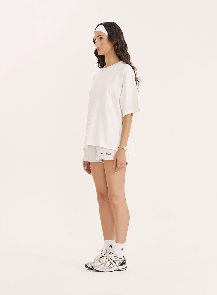White Fourth Branded Embroidered T-Shirt- Daphne