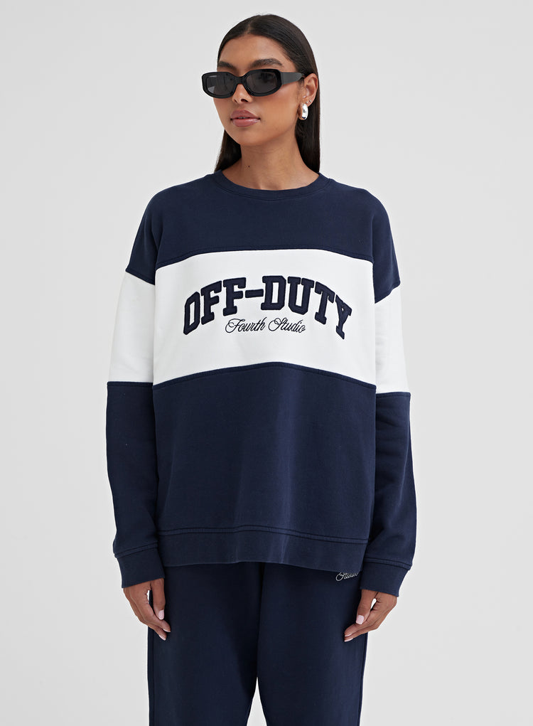 Navy Off Duty Oversized Sweatshirt – Parker