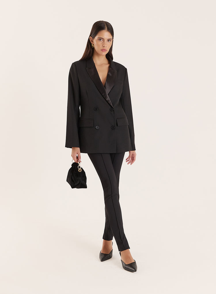 Black Slim Fit Tailored Stretch Trouser