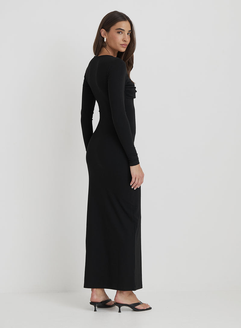 Black Bust Detail Maxi Dress- Zofia