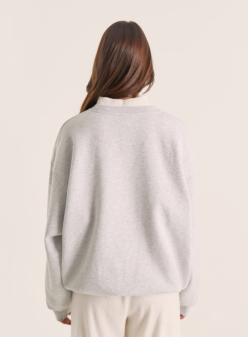 Light Grey Fourth Script Slogan Sweatshirt