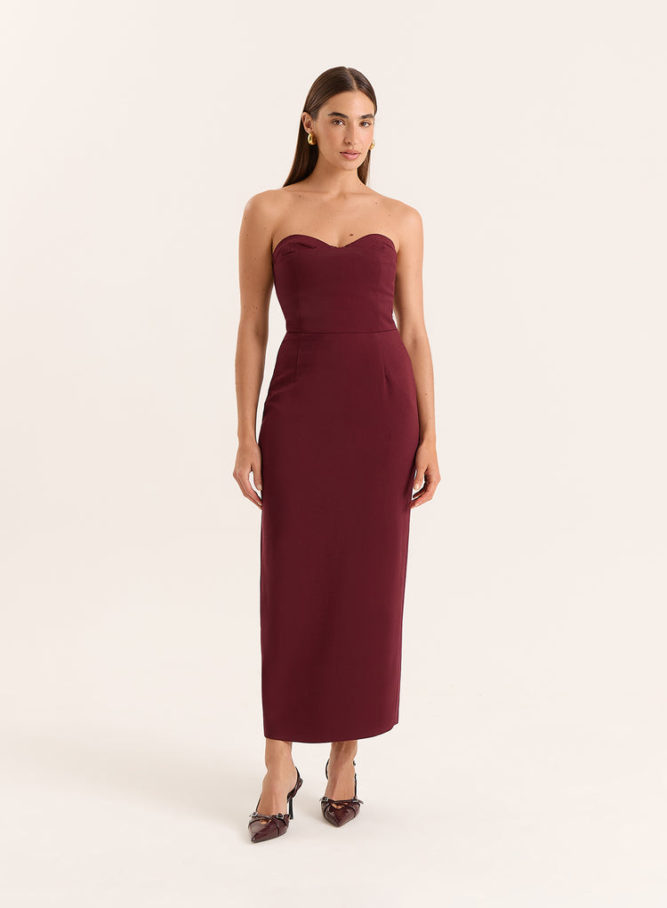 Burgundy Corset Style Dress-Heyward
