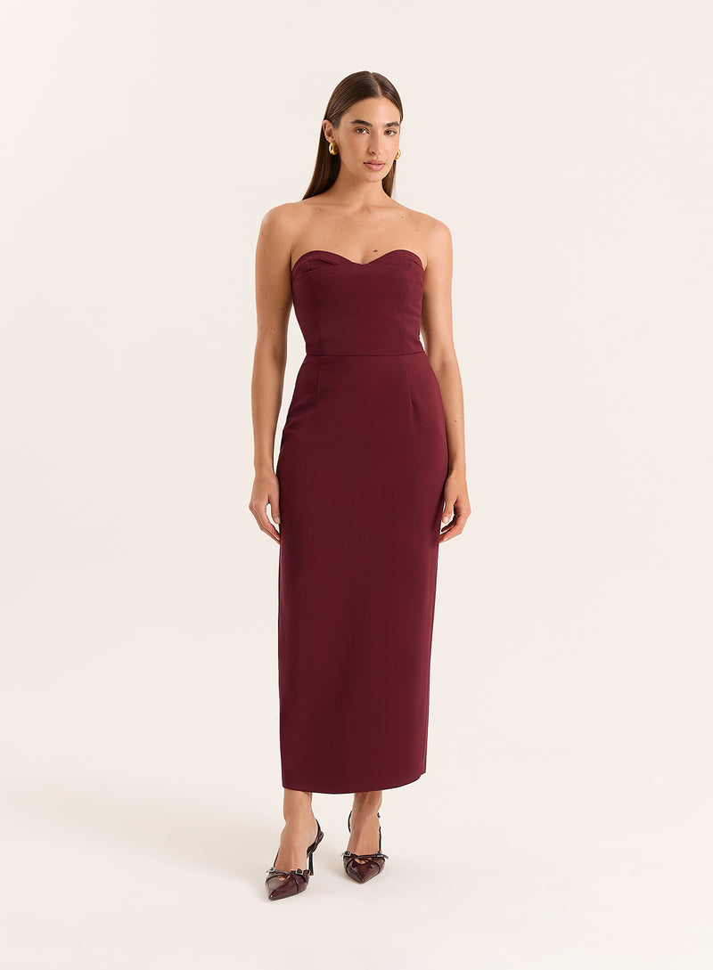 Burgundy Corset Style Dress-Heyward