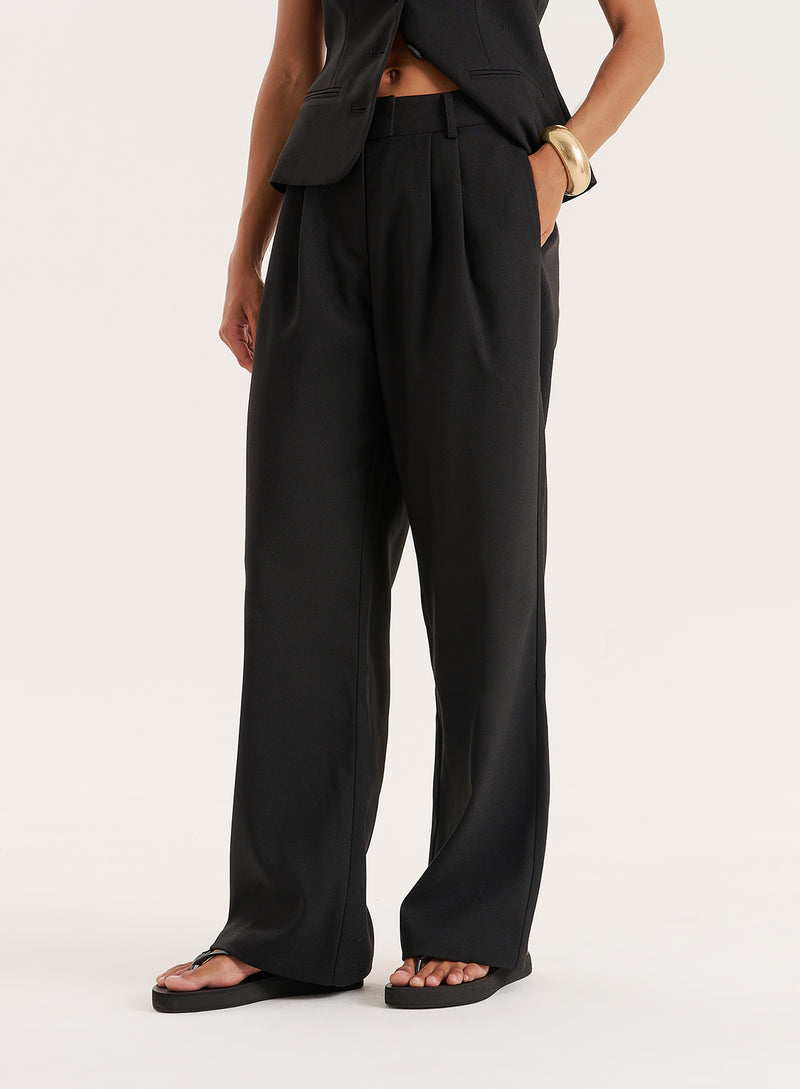 Black Tailored Wide Leg Trouser- Banksie
