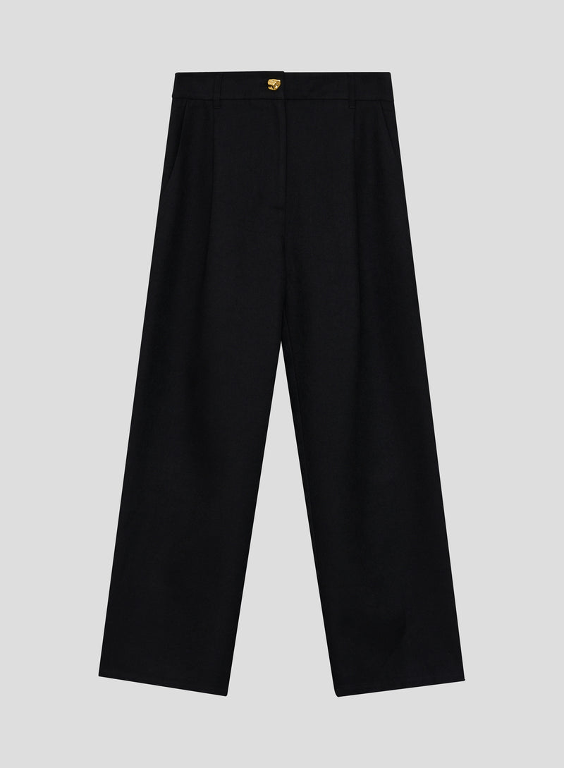 Black Tailored Straight Leg Trouser- Polly