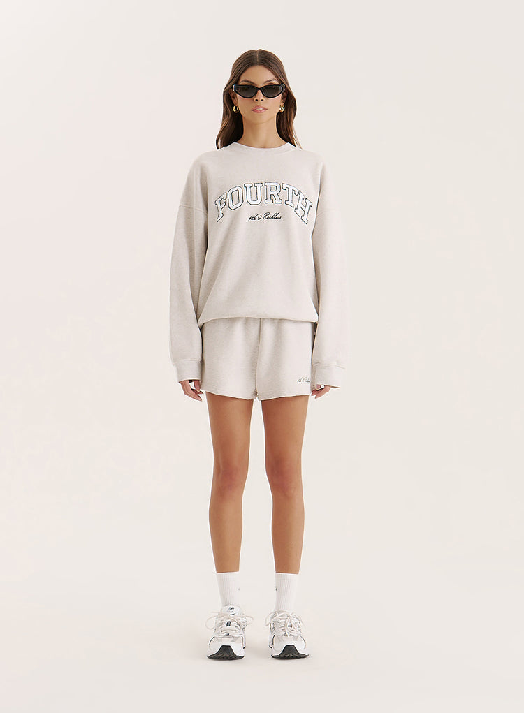 Grey Embroidered Branded Short- Clover