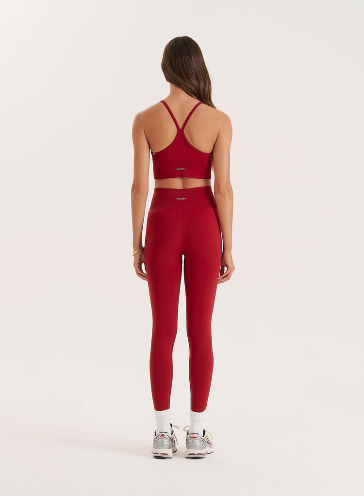 Red Racer Back Seamless Sports Bra- Jenna