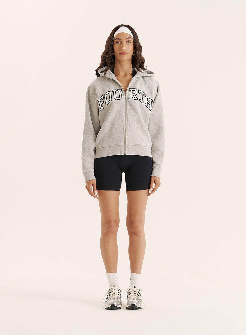 Grey Fourth Branded Zip Hoodie- Sienna