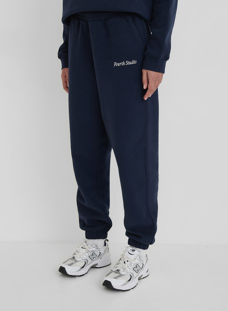 Navy Fourth Branded Cuffed Jogger- Harley