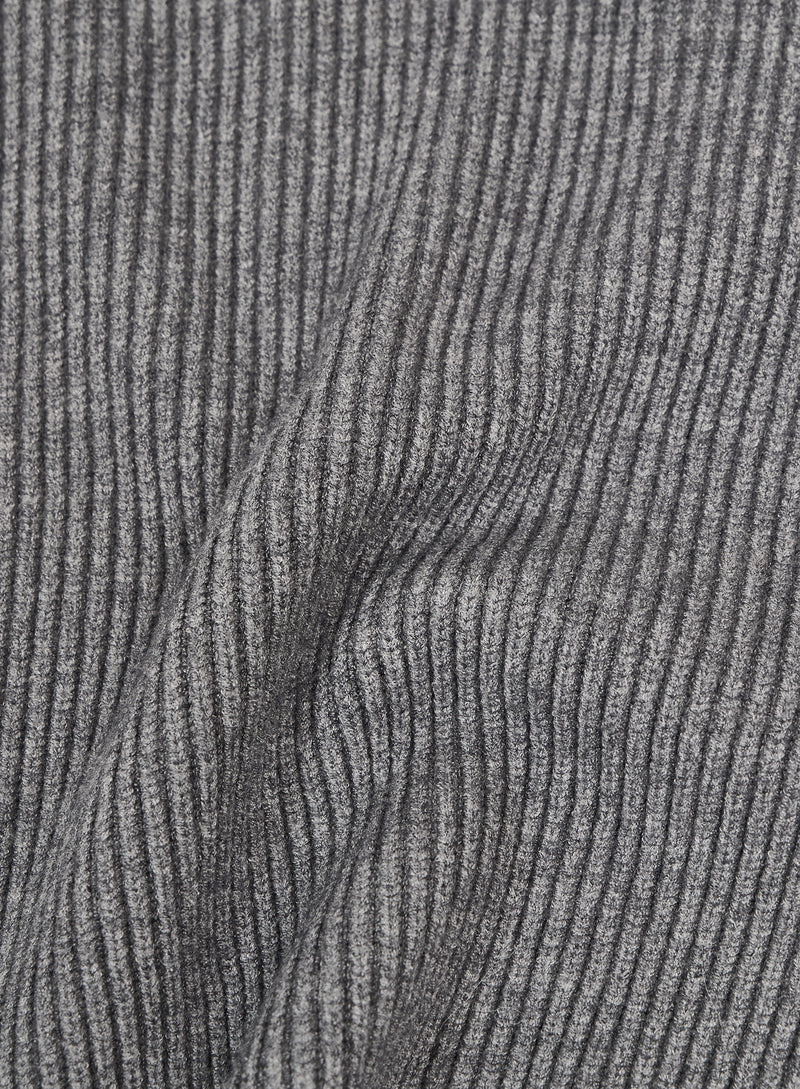 Light Grey Ribbed Knitted Wide Leg Trousers